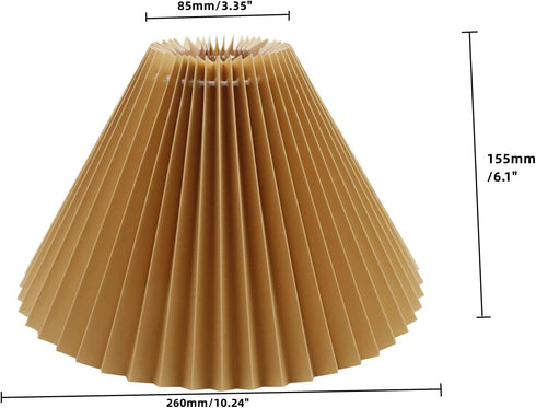 Pleated Lamp Shade for Table Lamp Bedside Nightstand Lamp, 10.24"×6.1" Cute Lamp Shade, Small Lampshade for Living Room Home Decor(Brown)...