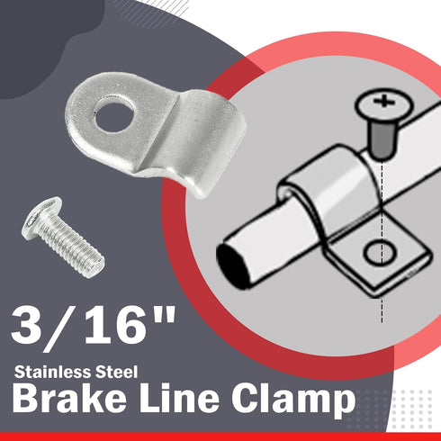 EASYBERG 3/16" Stainless Steel Brake Line Clamps with Screw Street Rod Custom Dune Buggy, 48pcs...
