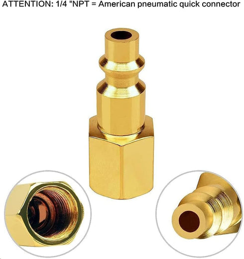 12 Pieces 1/4" NPT Air Coupler & Plug Kit, Air Compressor Hose Fitting Kit, Industrial Type D Quick Connector Set...