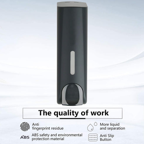 Shampoo and Conditioner Dispenser, No Drill Wall Mounted Shower Dispenser, Black, Single Chamber, 350ml...