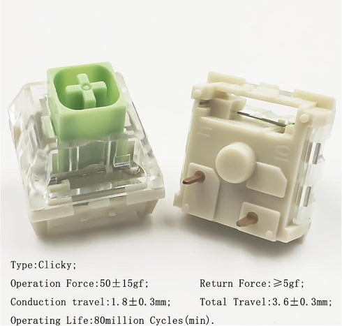 Kailh Box Jade Switches for Mechanical Gaming Keyboard,3-Pin 50gf Clicky/lubed/Dust&Waterproof Switches(10Pcs,Kailh Box Jade)...