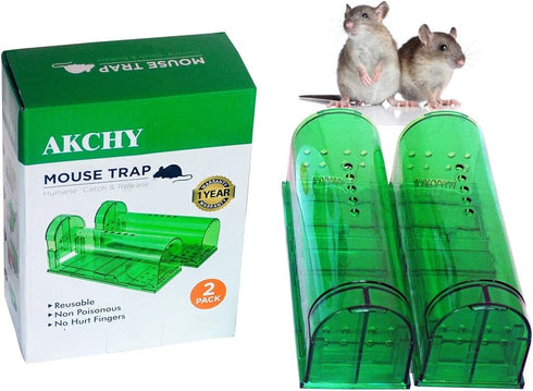 Humane Mouse Trap - Mouse Traps That Work – Best Mouse, Mice and Rat Trap Plastic Traps Live Catch and Release Rodents, Safe Around Children and P...