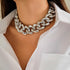 Fashion Gold Silver Punk Cuban Link Chain Choker Bohemian Chunky Chain Necklace Punk Gothic Hip Hop Metal Necklaces Plastic Chunky Curb Chain Neck...