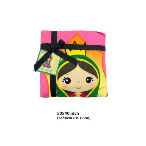 Linzy Plush Virgin Mary Our Lady of Virgen de Guadalupe Baby Double Blanket, Super Soft Baby Double Blanket (50x40 Inch), Pink, 62312...