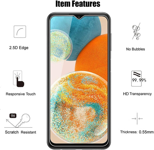 (3+3) For Samsung Galaxy A23 5G / 4G (3 Pack) Tempered Glass Screen Protector + (3 Pack) Camera Lens Protector Film, 9H Hardness, Anti Scratch, HD...