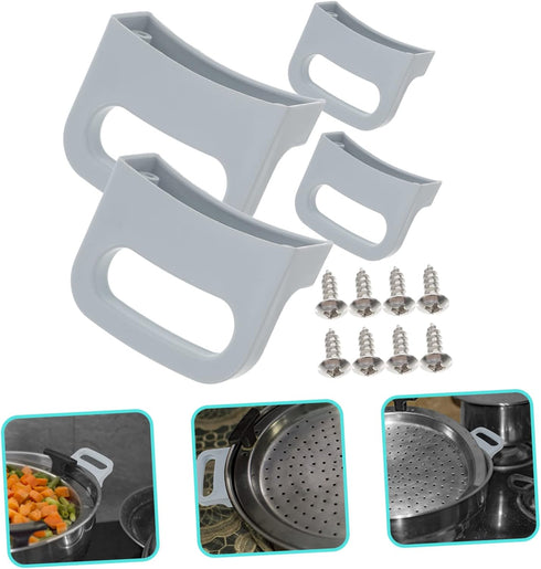 1 Set Steamer Side Ears assist hot handle holder pot replacement part non slip pot holder sleeve pot handle bakelite comfy brace side handle for p...
