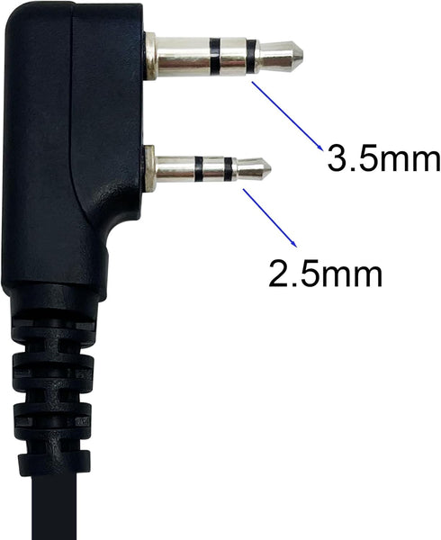 Walkie Talkie Earpiece with Mic PTT 2 Pin Covert Acoustic Tube Secret Service Earpiece Compatible with Baofeng UV-5R BF-888S Arcshell Retevis H-77...