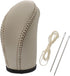 X AUTOHAUX Car Faux Leather Gear Shift Knob Cover Automatic Transmission Boots Shift Lever Sheath for Nissan Pathfinder 2013-2020 Beige...