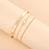 Moodear Dainty 14K Gold Stack Bracelet for Women - Trendy Bangle Cuff Figaro Satellite CZ Link Chain Bracelets Adjustable Waterproof...