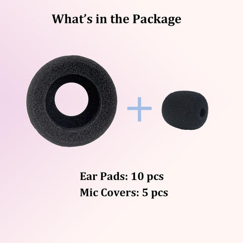 Ear Cushions for Plantronics Headset Replacement Foam Ear Pads for Plantronics HW251N HW261N HW510 HW520 Blackwire C320 3210 3220 3320 Jabra PRO 9...
