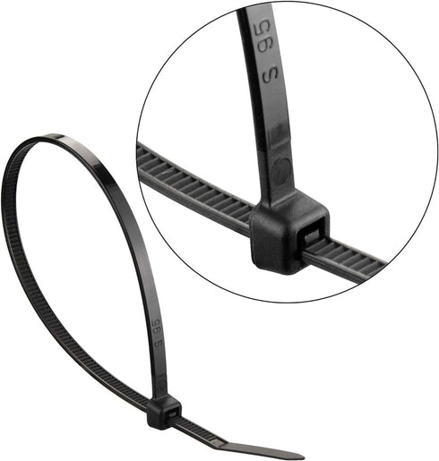 Superun Heavy Duty Zip Ties 8 Inch, 50 Lbs Tensile Strength Selflocking Wire Ties (Industrial Grade Cable Ties) Pack of 100 Black...