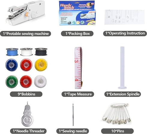 Sewing Machines, Handheld Sewing Machine Mini, Cordless Portable Electric Sewing Machine with Sewing Accessories for Beginners, Suitable for Cloth...