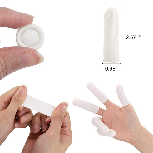 BTYMS 400 Count Latex Finger Cots Medium Fingertip Gloves Disposable Finger Rubber Tips Protector Anti-Static...
