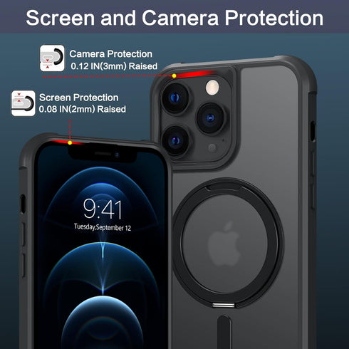 BENTOBEN Magnetic iPhone 12 Pro Max Case, Phone Case iPhone 12 Pro Max with Magsafe Invisible Stand Kickstand Ring Holder Slim Thin Soft Shockproo...