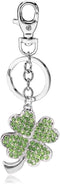 Liavy's Green Irish 4 Leaf Clover Charm Fashionable Keychain - Sparkling Crystal - Unique Gift and Souvenir...