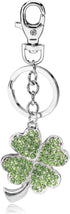 Liavy's Green Irish 4 Leaf Clover Charm Fashionable Keychain - Sparkling Crystal - Unique Gift and Souvenir...