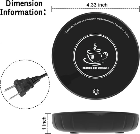 Coffee Mug Warmer with Auto Shut Off for Home Office Desk Use,Touch Control Tech Safety and Smart Temperature Settings for Coffee, Milk, Tea, Wate...