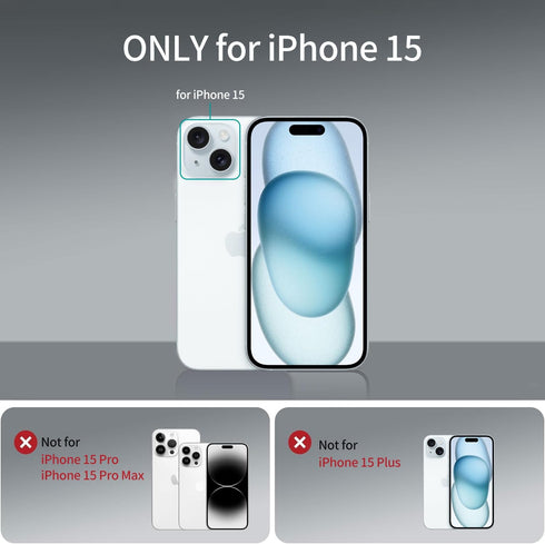 for iPhone 15 Phone Case, Shockproof for iPhone 15 Case, Military Grade Drop Protection, Protective Hard Back Slim Translucent Case for iPhone 15 ...