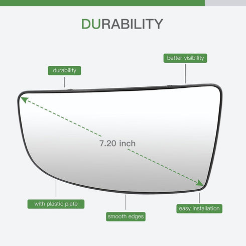 SCITOO Exterior Mirror Replacement Glass Driver Left Side Fit For Ford Transit 150 250 350 From 2015 To Onward Plastic Plate W/O Heated Replacemen...