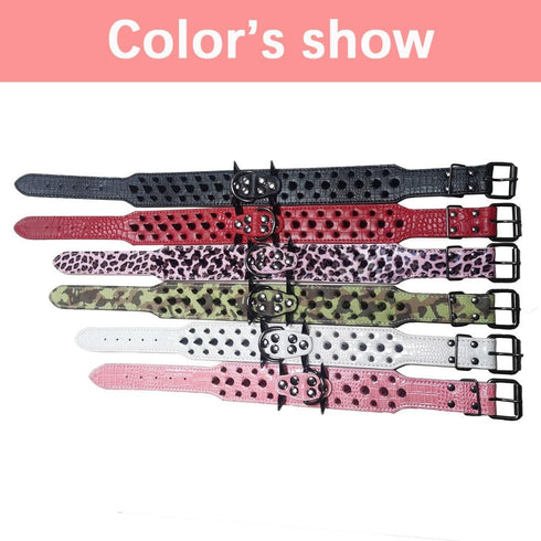 Spiked Dog Collar, Sharp Spike Studded Anti-Bite Protect Pets Neck Adjustable for Medium Large Breed Dogs as Mastiff Pitbull Pug Bulldog, Black Ri...
