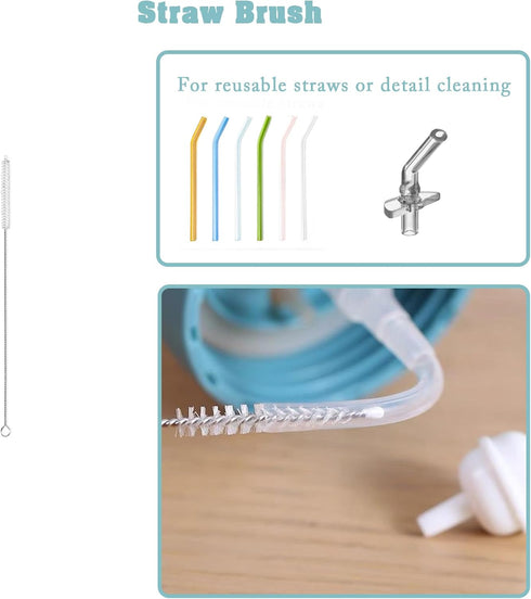 5 Pack Bottle Cleaner Brush, Straw Cleaner Brush, Water Bottle Brushes, Bong Brush, Bottle Cleaner for Washing Narrow Neck Beer Bottles, Wine Deca...