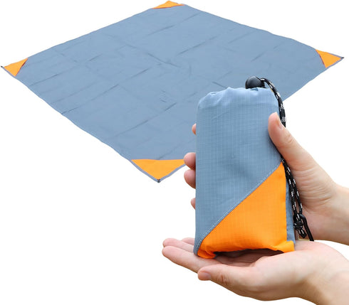 Pocket Picnic Blanket, Sandproof Lightweight Pocket Camping Tarp, 55?x60? Foldable & Fits into Small Bag, Water Resistant Washable Quick Dry Compa...