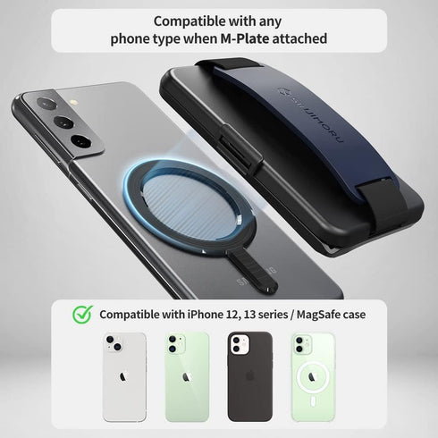 Sinjimoru for MagSafe Wallet, Secure Hard Lock Magnetic Card Holder as a MagSafe Stand and MagSafe Grip for iPhone 15 14 13 12. M-Card Zip Olive G...