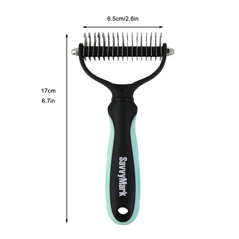 Dog Brush - Pet Dematting and Undercoat deshedding rake - Stainless Steel Grooming Comb For Dogs Cats furry pets large or medium remove knots tang...