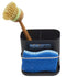 Home Basics Sink Caddy with Tray, Black | Removable Tray | 2 Divided Sections | Metal Bar for Sponge...