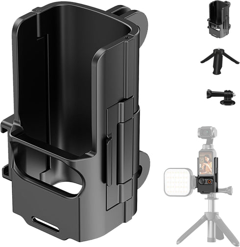Osmo Pocket 3 Expansion Frame Adapter Protective Bracket + Osmo Pocket 3 Tripod+ Action Adapter compatible for DJI Osmo Pocket 3 Accessories with ...