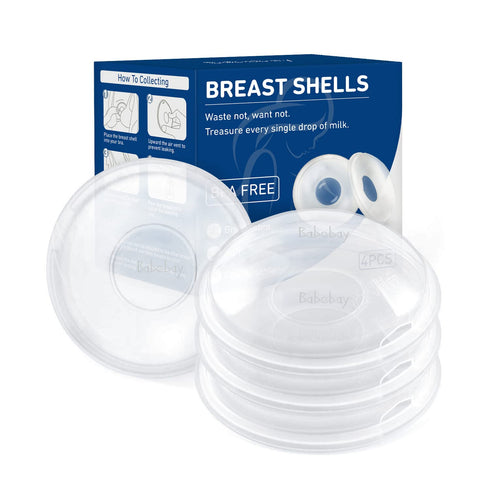 Breast Shells, 4 Pack Nursing Cups, Milk Saver, Protect Sore Nipples for Breastfeeding, Collect Breastmilk Leaks for Nursing Moms, Soft and Flexib...
