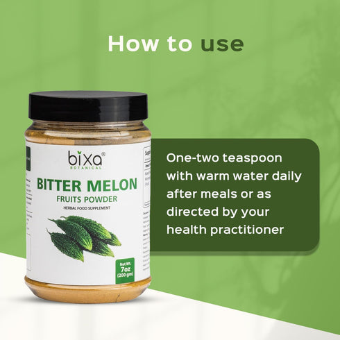 bixa BOTANICAL Bitter Melon Powder (Momordica Charantia/Karela Fruit Powder) - 200g / 7 Oz | Herbal Supplement for Skin and Stomach...