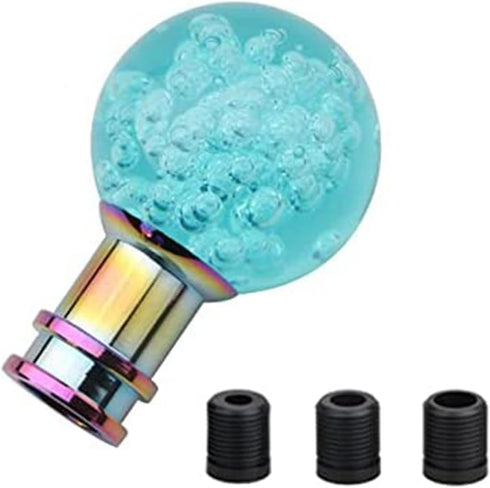 Gear Shift Knob Round Ball Shift Knob Crystal Transparent Bubble Gear Shifter Fit for Universal Manual Atomatic Transmission Vehicles (Blue)...