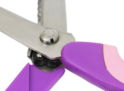 Pinking Shears for Fabric, Stainless Steel Handled Professional Dressmaking Sewing Scissors Zig Zag Fabric Craft Scissors 9.3 inch Scalloped (Purp...