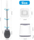 Toilet Brush,Toilet Brush and Holder, Silicone Flexible Toilet Bowl Brush Head with Ventilated Holder, Wall Mounted Compact Toilet Brush Set for B...
