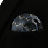 SHLAX&WING Geometric Mens Silk Pocket Square Dark Gray Blue for Suit Jacket Gift...
