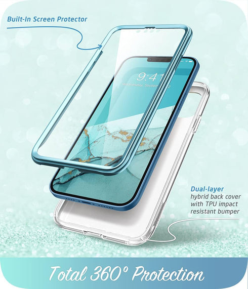 i-Blason Cosmo Series Slim Full-Body Protective Case for 6.1-Inch iPhone 13 (2021 Release), Ocean Blue...
