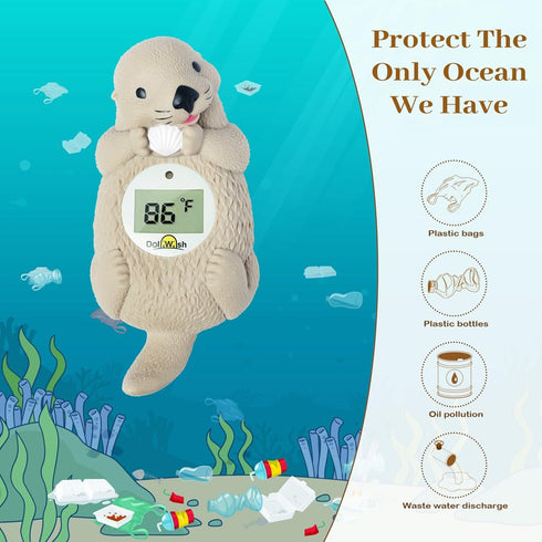 Baby Bath Thermometer for Infants Digtal Baby Water Thermometer for Bathtub Temperature Measure,Safty Kids Bath Floating Toy,Otter-OWN...