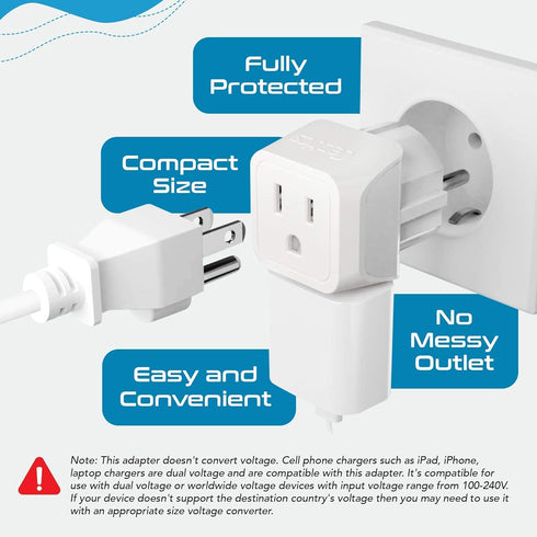 Ceptics Complete European Travel Adapter Set - 2 In 1 Usa to Europe, Germany, England, Spain, Italy, Iceland, France, (Type G, E/F, Type C) - 3 Pa...