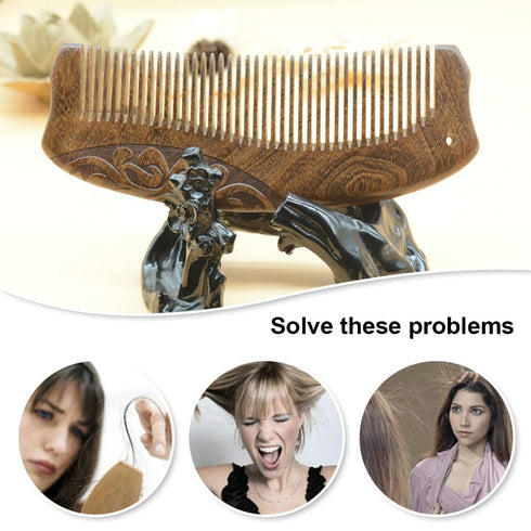 Wood Comb Sandalwood Hair Comb Anti-static Wooden Comb for Hair Care Hairstyle Women...