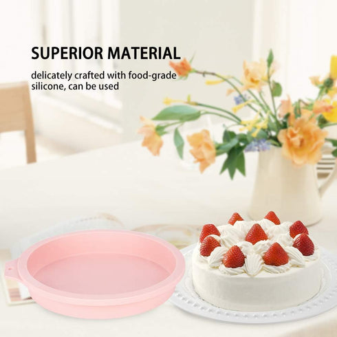 6-Inch Silicone Round Cake Pan Baking Mold, Baking Mold DIY Rainbow Cakes, Non-Stick Silicone, Pack of 4...