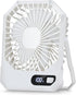 Desk Fan Battery Operated, Portable USB Rechargeable Personal Fan, 2600mAh 180° Tilt Folding Ultrathin Small Fan with 3 Speeds & Power Display for...