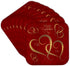 3dRose Golden Hearts Entwined on A Mottled Red Background with Happy Valentines Day - Soft Coasters, Set of 8 (CST_37589_2)...