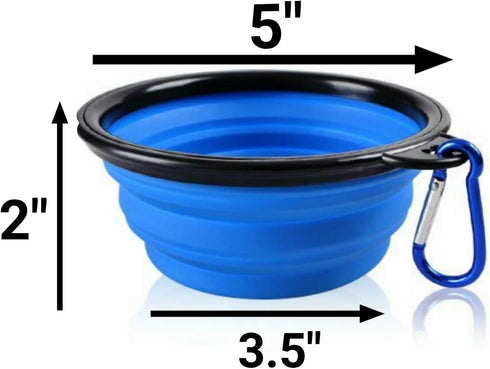 Mr. Peanut's Collapsible Dog Bowls, Set of 3 Colors, Dishwasher Safe BPA Free Food Grade Silicone Portable Pet Bowls, Foldable Travel Bowls for Fe...