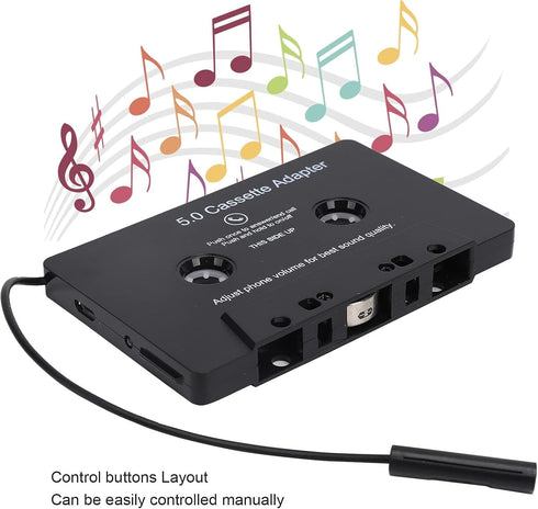 PUSOKEI Car Cassette Audio Receiver, Bluetooth 5.0 Cassette to Aux Adapter, Tape Player MP3 Cassette Player Adapters Audio Converter with Calling ...