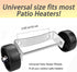 Universal Patio Heater Wheel Kit-Stainless Steel Silver Bracket + Black Wheels,Patio Tall Propane Gas Patio Heater Wheels Replacement Movable Whee...