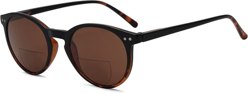 Eyekepper Key Hole Style Spring-Hinged Round Bifocal Sunglasses Sunshine Readers Black-Tortoise +2.0...