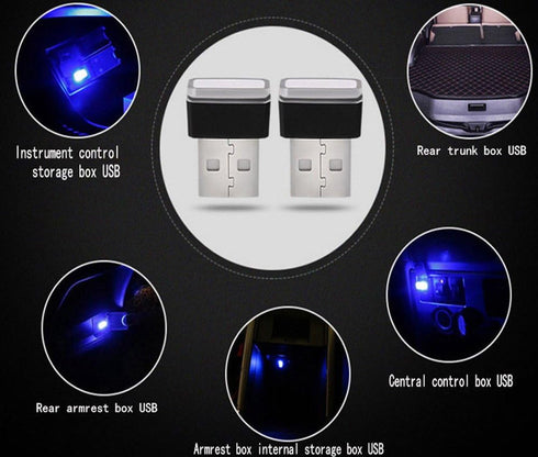 iJDMTOY Aqua Ice Blue USB Plug-in Miniature/Nano LED Car Interior Ambient Accent Lighting Kit...