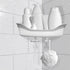 SlipX Solutions Patented Corner Shower Basket Caddy, Storage Organizer, Adjustable Power Lock Suction Cups, 2 Hooks, Holds up to 22 Pounds (White)...