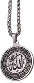 Engraved islam Muslim Quran Allah stainless steel necklace with 60 cm chain...